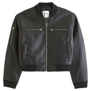 Abercrombie & Fitch Faux Leather Bomber Jacket XL